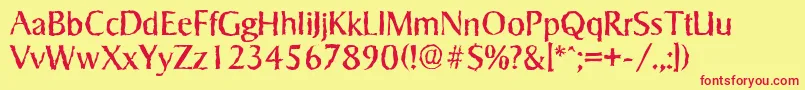 SigvarrandomRegular Font – Red Fonts on Yellow Background