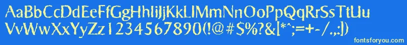 SigvarrandomRegular Font – Yellow Fonts on Blue Background