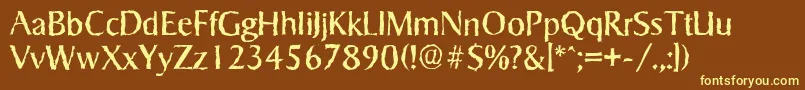 Шрифт SigvarrandomRegular – жёлтые шрифты на коричневом фоне