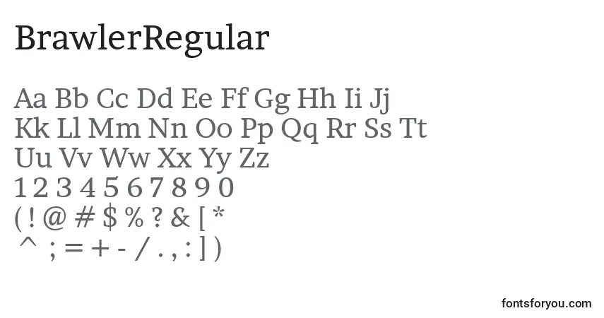 A fonte BrawlerRegular – alfabeto, números, caracteres especiais