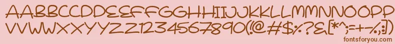 LoveYouAngel Font – Brown Fonts on Pink Background