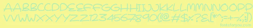 LoveYouAngel Font – Green Fonts on Yellow Background