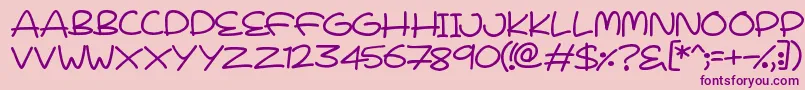 LoveYouAngel Font – Purple Fonts on Pink Background