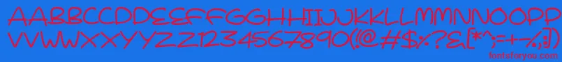 LoveYouAngel Font – Red Fonts on Blue Background