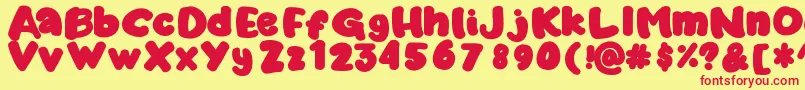 Marshykate Font – Red Fonts on Yellow Background