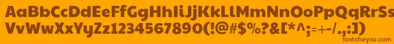 Paytoneone-Schriftart – Braune Schriften auf orangefarbenem Hintergrund