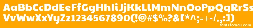 Paytoneone-Schriftart – Weiße Schriften auf orangefarbenem Hintergrund
