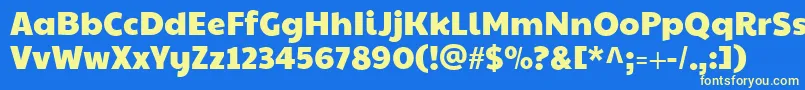 フォントPaytoneone – 黄色の文字、青い背景
