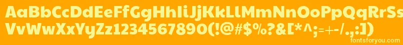 Paytoneone-Schriftart – Gelbe Schriften auf orangefarbenem Hintergrund