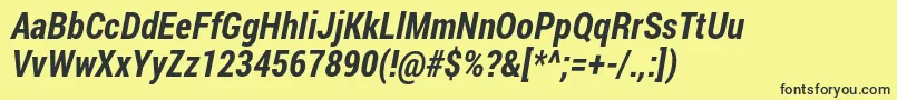 RobotoCondensedBoldItalic Font – Black Fonts on Yellow Background