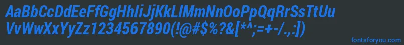 RobotoCondensedBoldItalic Font – Blue Fonts on Black Background