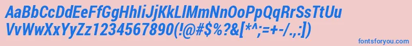 RobotoCondensedBoldItalic Font – Blue Fonts on Pink Background