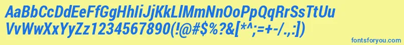 RobotoCondensedBoldItalic Font – Blue Fonts on Yellow Background
