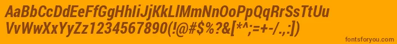 RobotoCondensedBoldItalic Font – Brown Fonts on Orange Background
