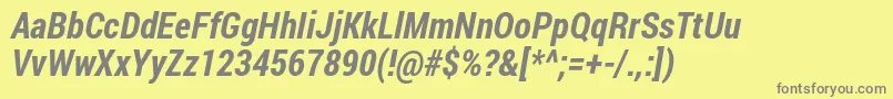 RobotoCondensedBoldItalic Font – Gray Fonts on Yellow Background