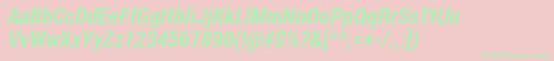 RobotoCondensedBoldItalic Font – Green Fonts on Pink Background