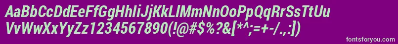 RobotoCondensedBoldItalic Font – Green Fonts on Purple Background