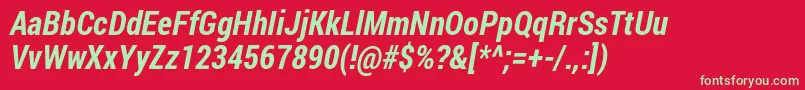 RobotoCondensedBoldItalic Font – Green Fonts on Red Background