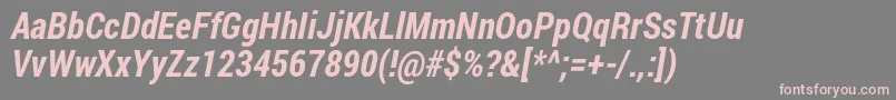 RobotoCondensedBoldItalic Font – Pink Fonts on Gray Background