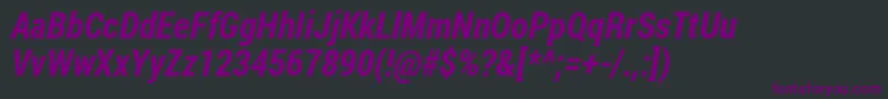 RobotoCondensedBoldItalic Font – Purple Fonts on Black Background