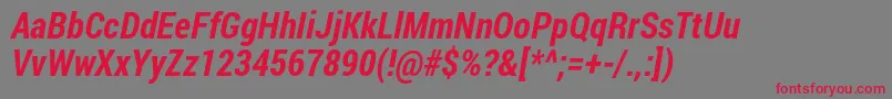 RobotoCondensedBoldItalic Font – Red Fonts on Gray Background