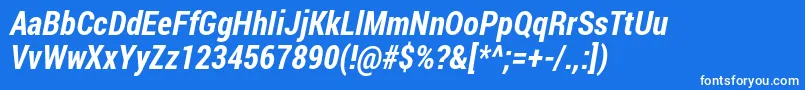 RobotoCondensedBoldItalic Font – White Fonts on Blue Background