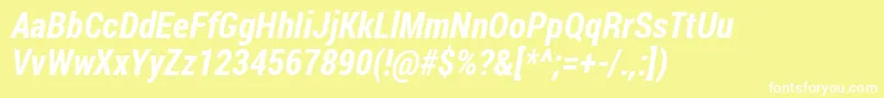 RobotoCondensedBoldItalic Font – White Fonts on Yellow Background