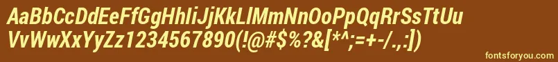RobotoCondensedBoldItalic Font – Yellow Fonts on Brown Background