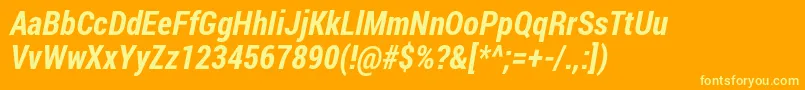 RobotoCondensedBoldItalic Font – Yellow Fonts on Orange Background