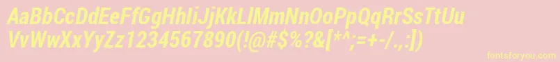 RobotoCondensedBoldItalic Font – Yellow Fonts on Pink Background