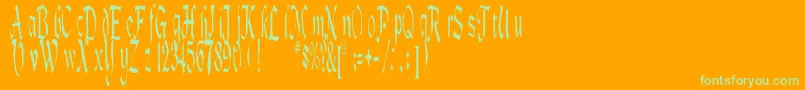 Lotharus Font – Green Fonts on Orange Background