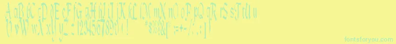 fuente Lotharus – Fuentes Verdes Sobre Fondo Amarillo