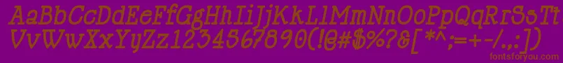 HappyPhantomBoldItalic-Schriftart – Braune Schriften auf violettem Hintergrund