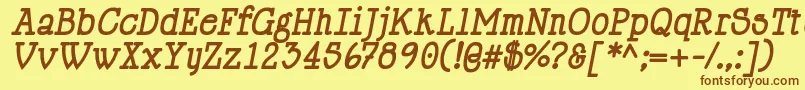 HappyPhantomBoldItalic Font – Brown Fonts on Yellow Background