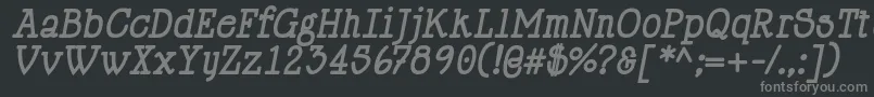 HappyPhantomBoldItalic-fontti – harmaat kirjasimet mustalla taustalla