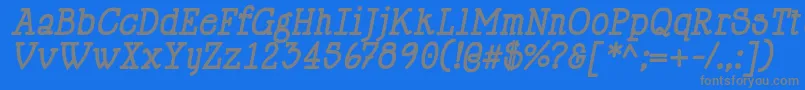 HappyPhantomBoldItalic-Schriftart – Graue Schriften auf blauem Hintergrund