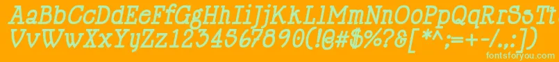 Шрифт HappyPhantomBoldItalic – зелёные шрифты на оранжевом фоне