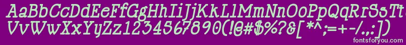 Шрифт HappyPhantomBoldItalic – зелёные шрифты на фиолетовом фоне
