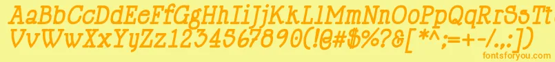 フォントHappyPhantomBoldItalic – オレンジの文字が黄色の背景にあります。