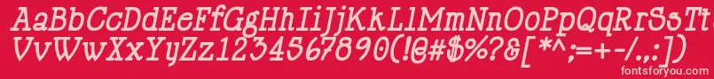 HappyPhantomBoldItalic-fontti – vaaleanpunaiset fontit punaisella taustalla