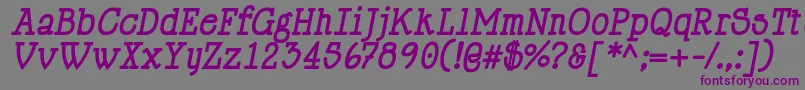 フォントHappyPhantomBoldItalic – 紫色のフォント、灰色の背景