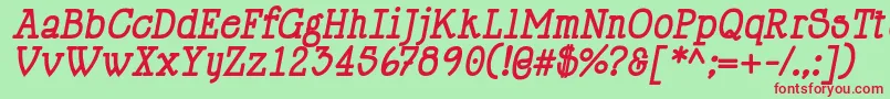 HappyPhantomBoldItalic-fontti – punaiset fontit vihreällä taustalla