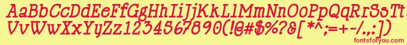 HappyPhantomBoldItalic-fontti – punaiset fontit keltaisella taustalla