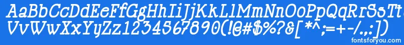 HappyPhantomBoldItalic-fontti – valkoiset fontit sinisellä taustalla