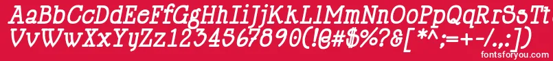 Fonte HappyPhantomBoldItalic – fontes brancas em um fundo vermelho