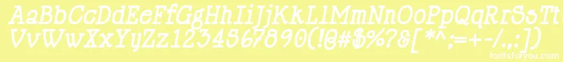 Шрифт HappyPhantomBoldItalic – белые шрифты на жёлтом фоне