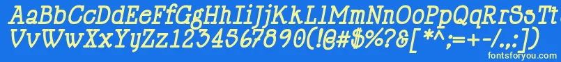 HappyPhantomBoldItalic Font – Yellow Fonts on Blue Background