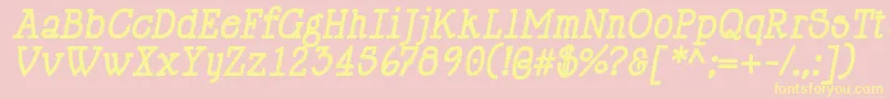フォントHappyPhantomBoldItalic – 黄色のフォント、ピンクの背景