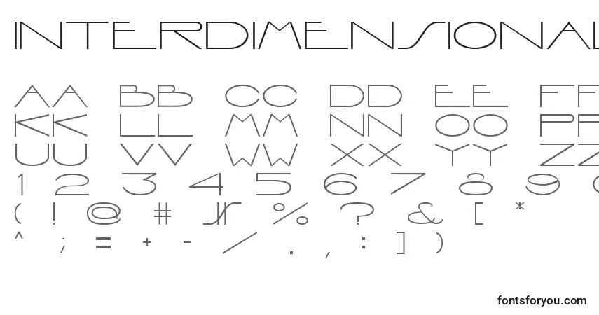 Шрифт Interdimensional – алфавит, цифры, специальные символы