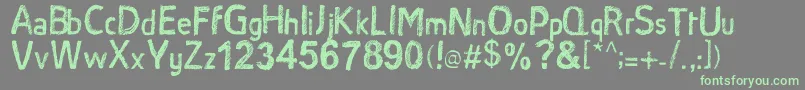 SatinStitch Font – Green Fonts on Gray Background
